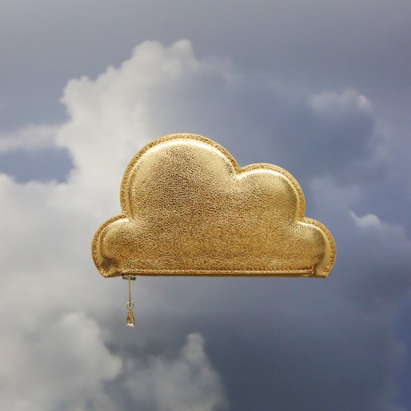 Leather Cloud Wallet - Gold