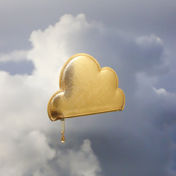 Leather Cloud Wallet - Gold