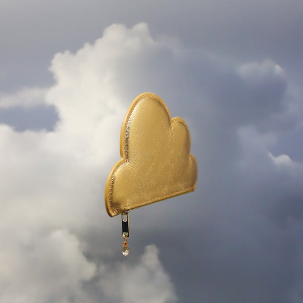 Leather Cloud Wallet - Gold