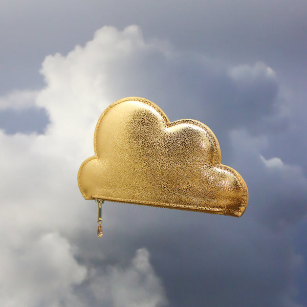 Leather Cloud Wallet - Gold