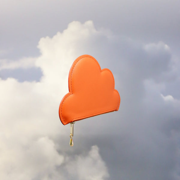 Leather Cloud Wallet - Orange