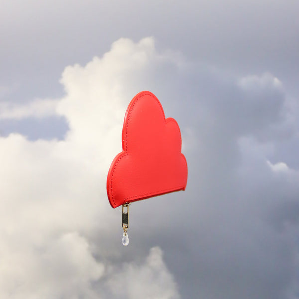 Leather Cloud Wallet - Red