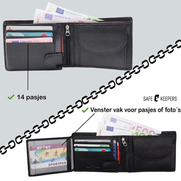 Portemonnee Heren Met Ketting - Grote Portemonnee Uitgebreid - Chain Wallet - Biker Wallet - Heren Portefeuille