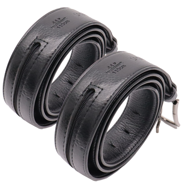 Geldriem - Moneybelt - Riem Met Rits - 2 Stuks - Zwart