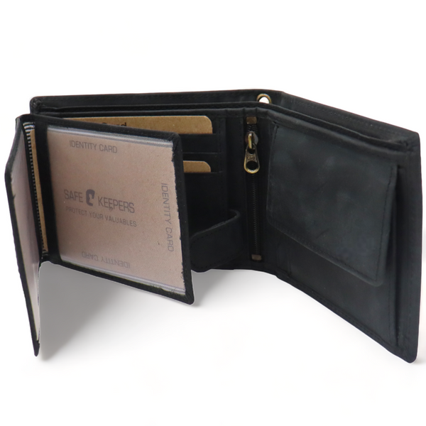 Portemonnee Met Ketting - Xl Biker Wallet - Wallet Chain - Extra Uitgebreid - Grote Portemonnee - Rund Leer - Rfid Skimm Protected - Leder