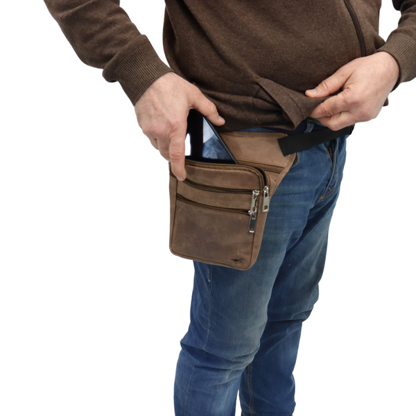 Beentas - Leg Pouch - Motor Heuptas - Leg Bag - Beentas Motor -Buiktas - Leer