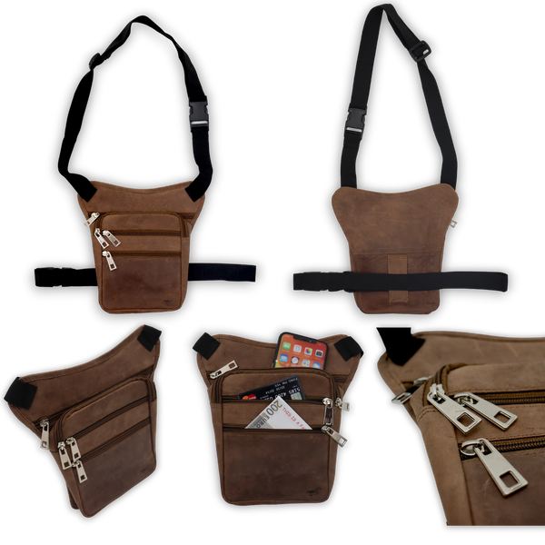 Beentas - Leg Pouch - Motor Heuptas - Leg Bag - Beentas Motor -Buiktas - Leer