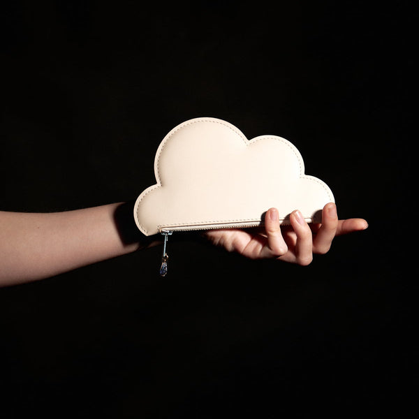 Leather Cloud Wallet – Beige
