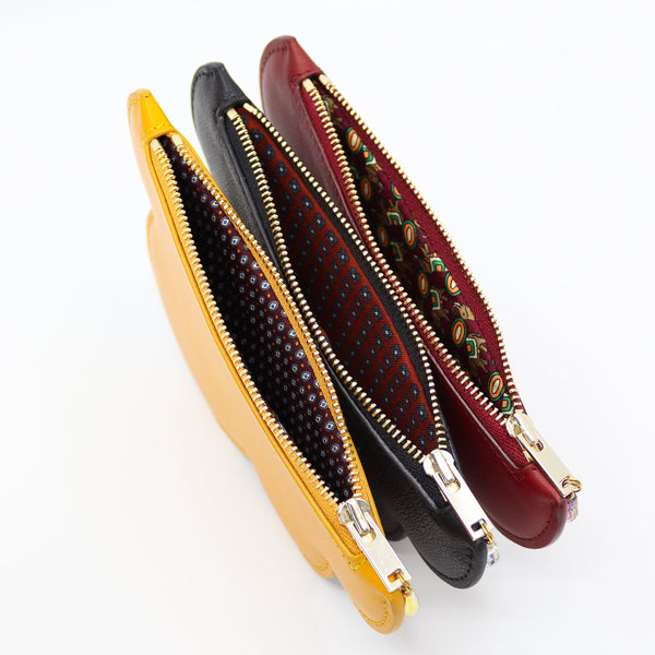 Leather Cloud Wallet - Mustard