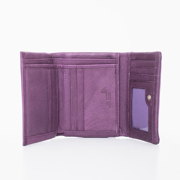 Leather Wallet NK304 (RFID Blocking) – Purple
