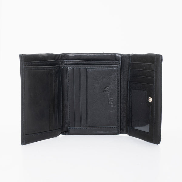 Leather Wallet NK304 (RFID Blocking) – Black