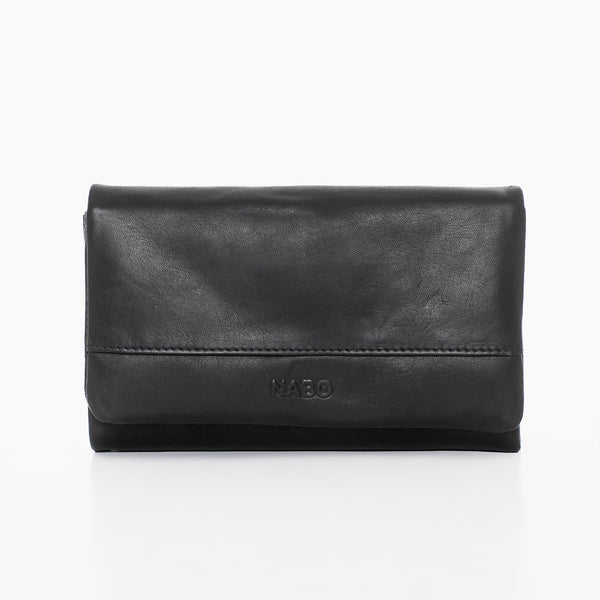 Leather Wallet NK305 (RFID Blocking) – Black