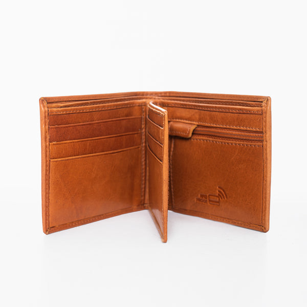 Leather Wallet NK254 (RFID Blocking) – Brown