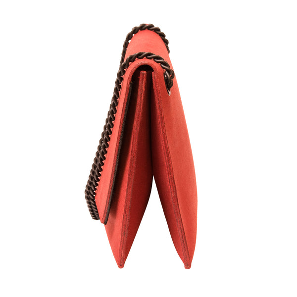 Shoulder bag with chain – red