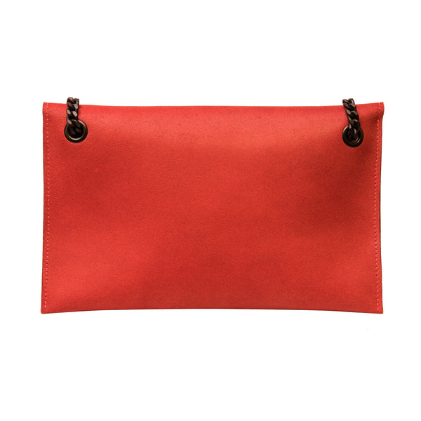 Shoulder bag with chain – red