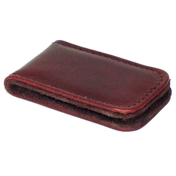 Magnetic money clip made of full-grain leather,