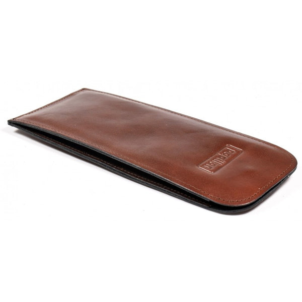 Full-leather glasses case with snap fastener