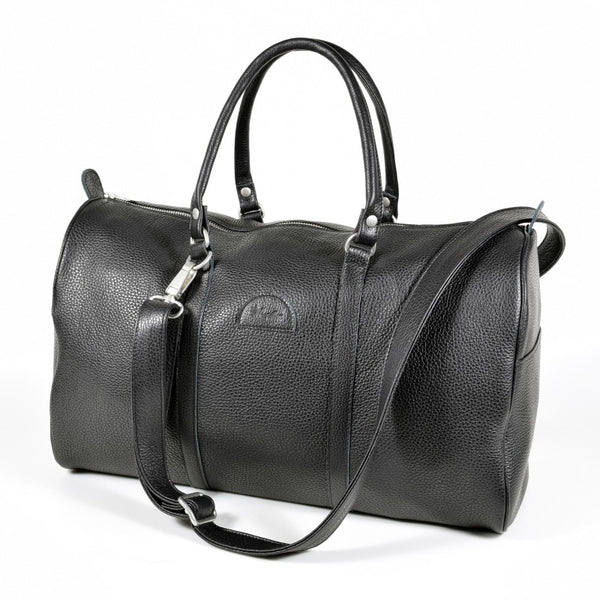 Leather travel or sports bag - Black